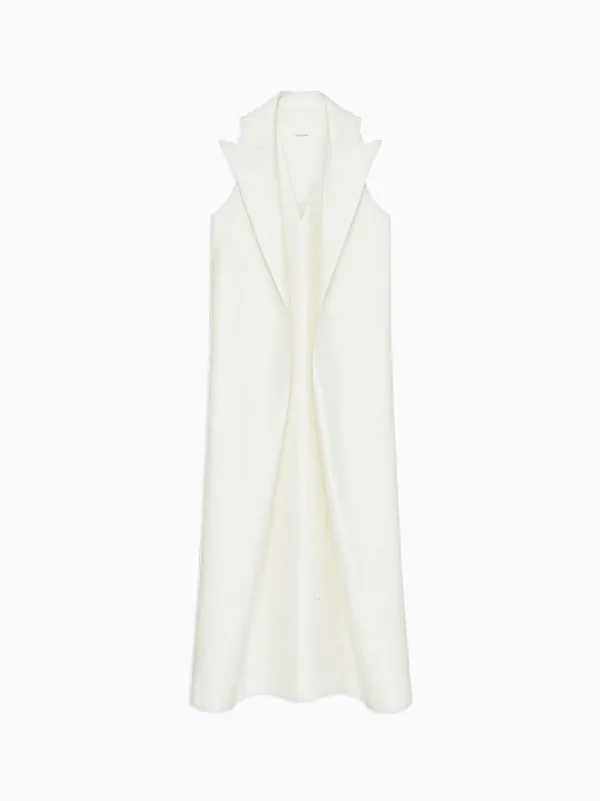 Pino Draped Dress in Slub Silk