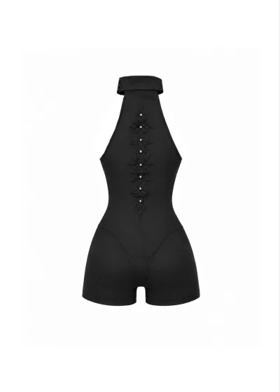 CAT TATTOO BLACK PLAYSUIT