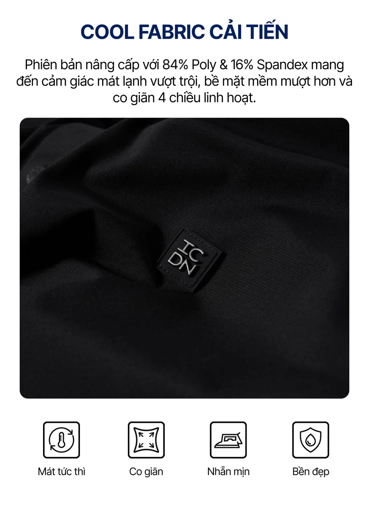Áo Polo Nam ProCool New Gen ICONDENIM, công nghệ hạt làm mát, vải Cool Fabric độc quyền co giãn giữ form tốt PLID0228