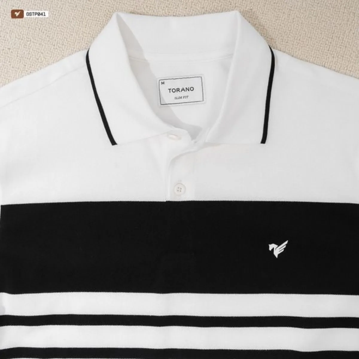 Áo polo PREPPY POLO TORANO kẻ ngang in logo ngực thanh lịch, trẻ trung GSTP041