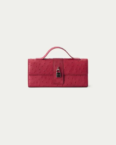 Extended Ostrich Mini Clutch