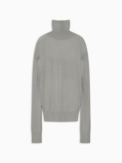 Carmy Ribbed Turtleneck Jumper in Knitted Silk