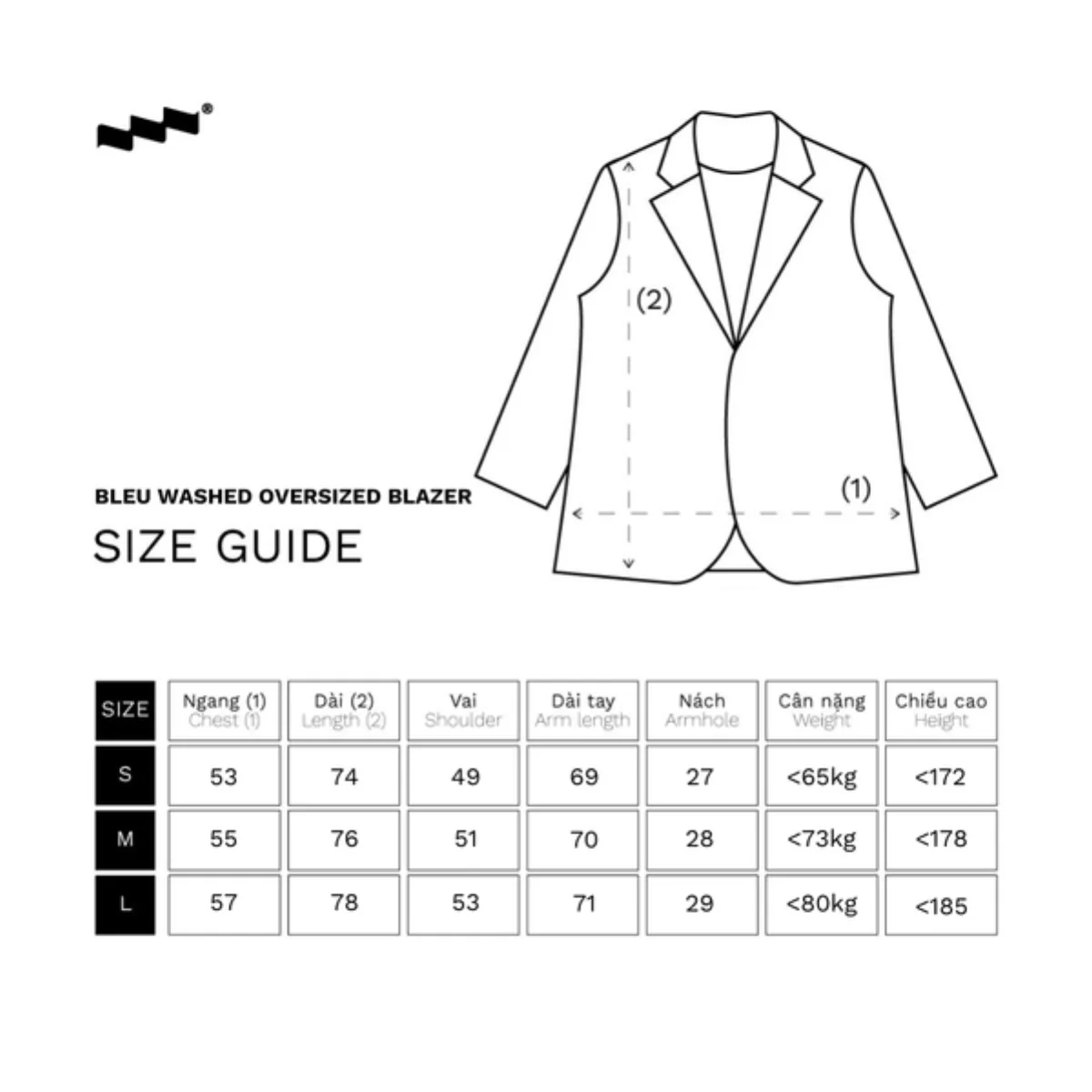 Áo Khoác Blazer Jeans Washed Bụi Unisex LIDER BLEU WASHED OVERSIZED BLAZER