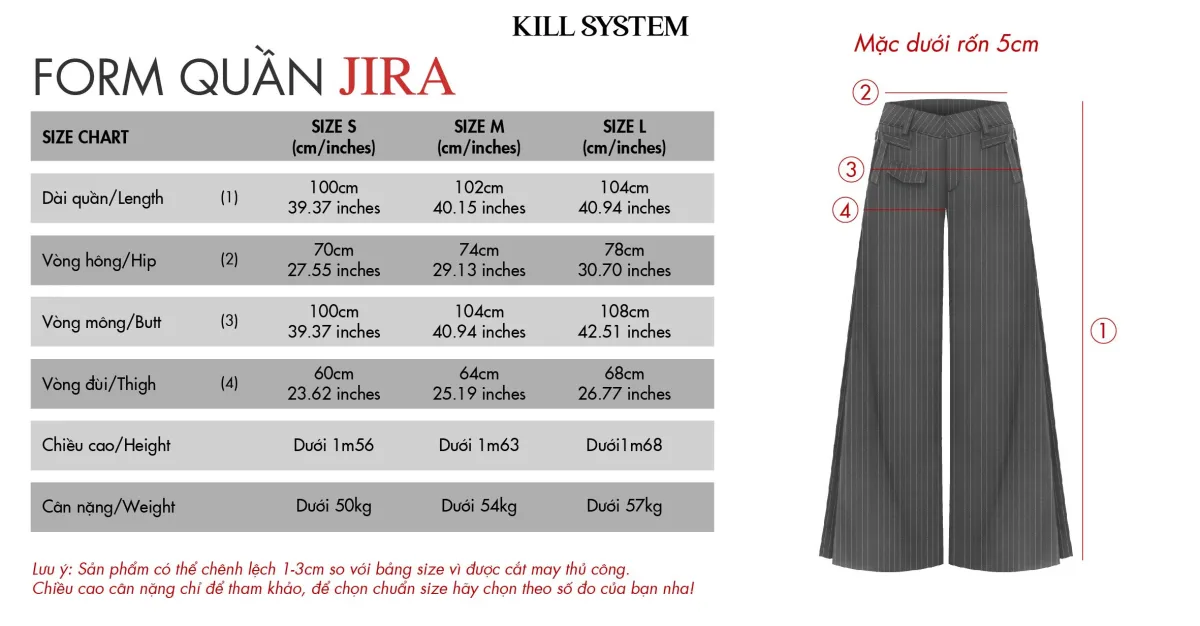 Quần tây ống rộng cạp trễ JIRA - 𝐊𝐈𝐋𝐋 𝐒𝐘𝐒𝐓𝐄𝐌