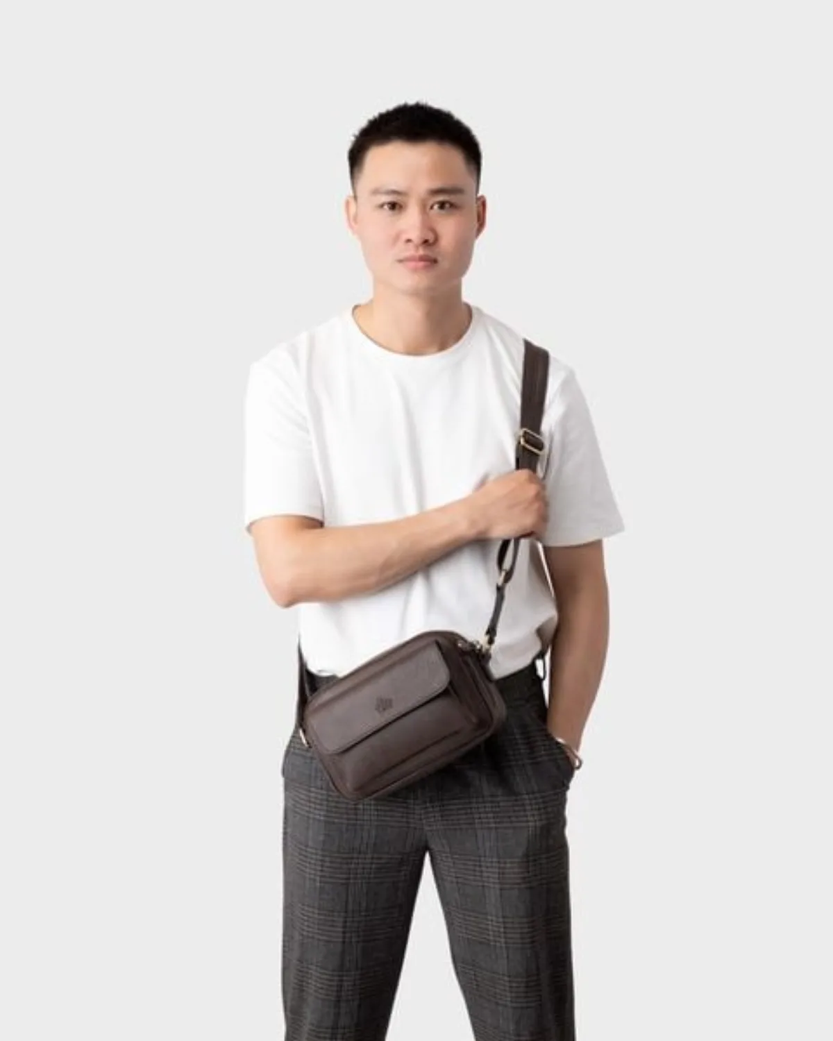 Túi Lata (Thời trang nam dáng ngang - Túi đeo chéo da TN26)