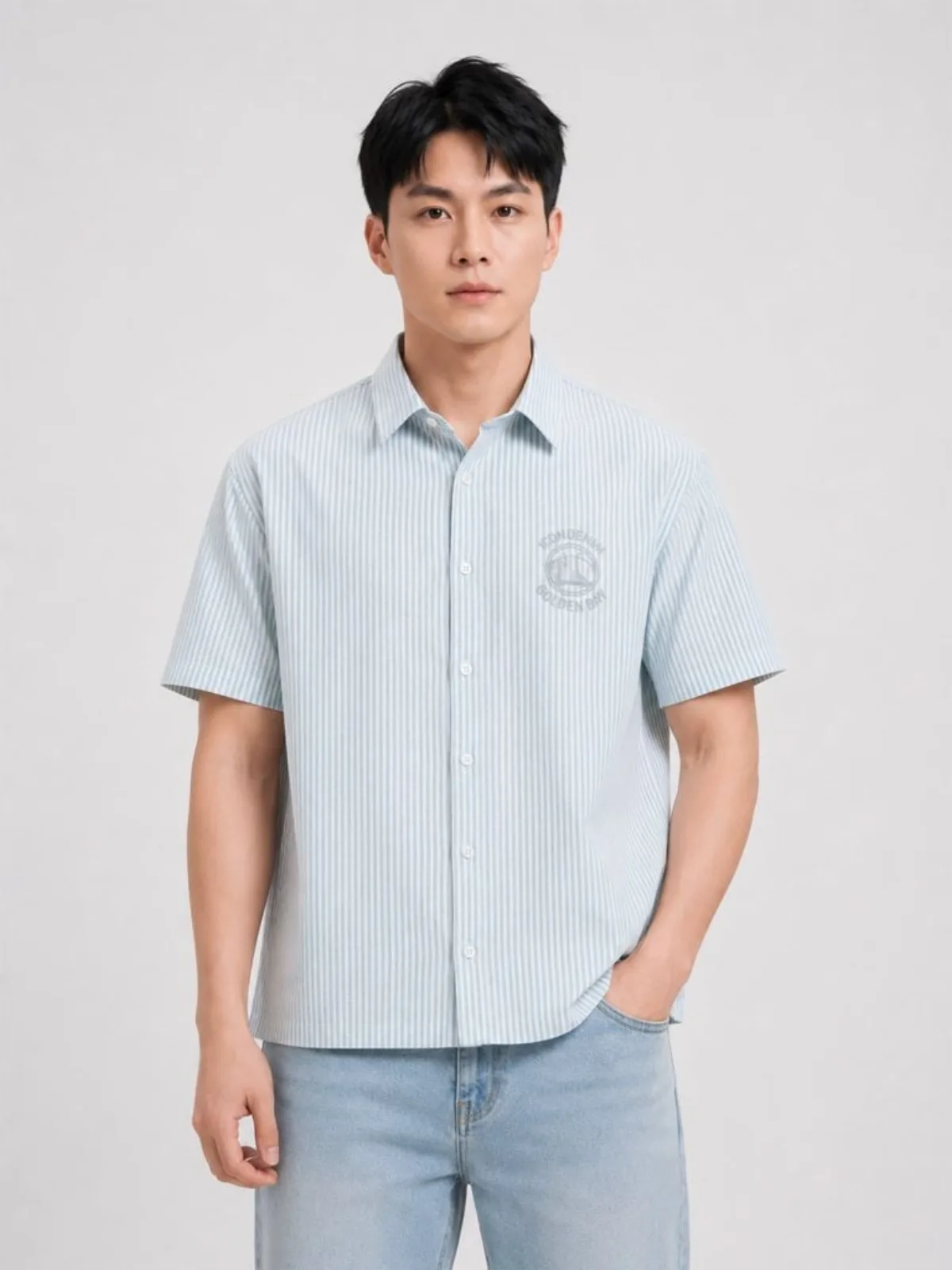 Áo Sơ Mi Nam ICONDENIM Tay Ngắn Campus League Form Boxy SMID0388
