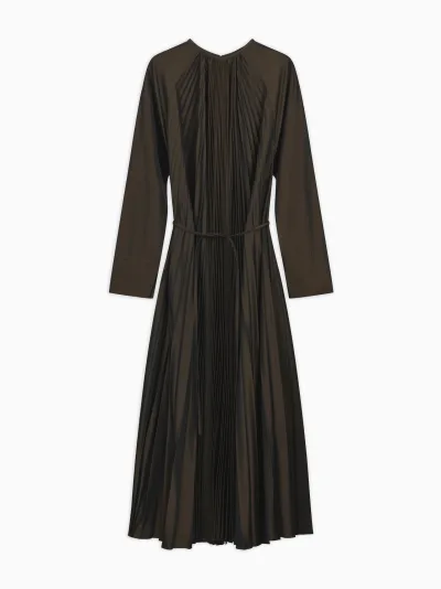 Ease Sun-Pleated Maxi Dress in Taffeta