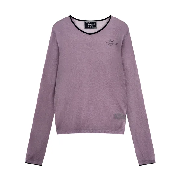 Faded Rose Sheer V-neck Knit