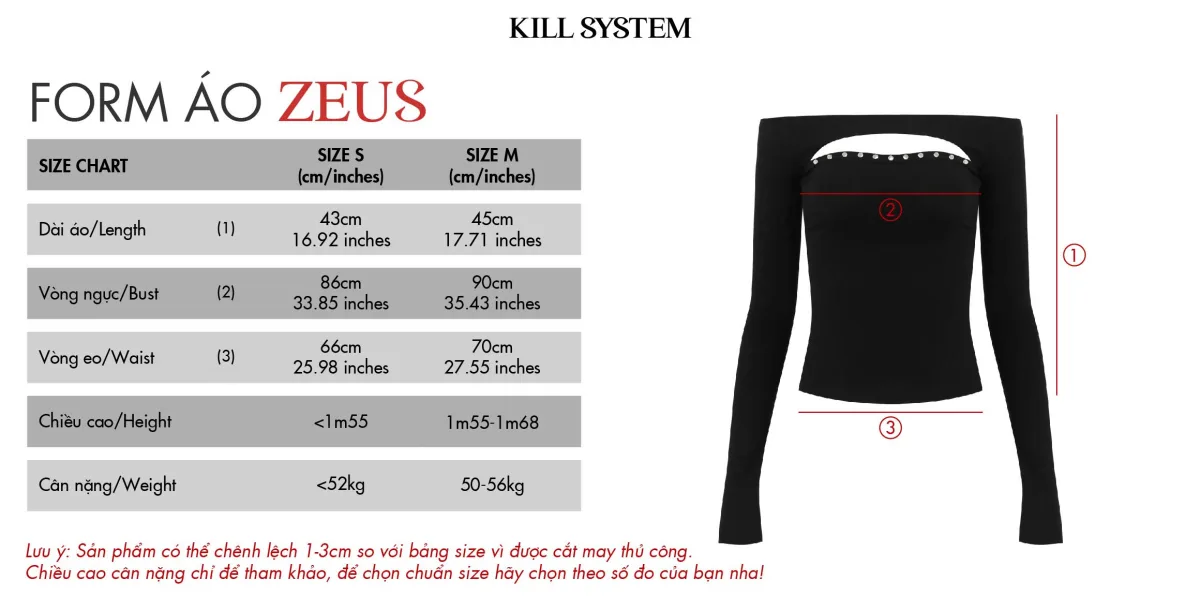 Áo thun tay dài bẹt vai khoét ngực ZEUS - 𝐊𝐈𝐋𝐋 𝐒𝐘𝐒𝐓𝐄𝐌