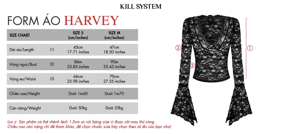 Áo ren xuyên thấu cổ V khoét sâu gợi cảm HARVEY - 𝐊𝐈𝐋𝐋 𝐒𝐘𝐒𝐓𝐄𝐌
