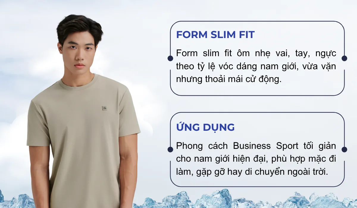 Áo Thun Nam ICONDENIM Trơn ProCool New Gen Seam Sealing Form Slim Fit ATID0559