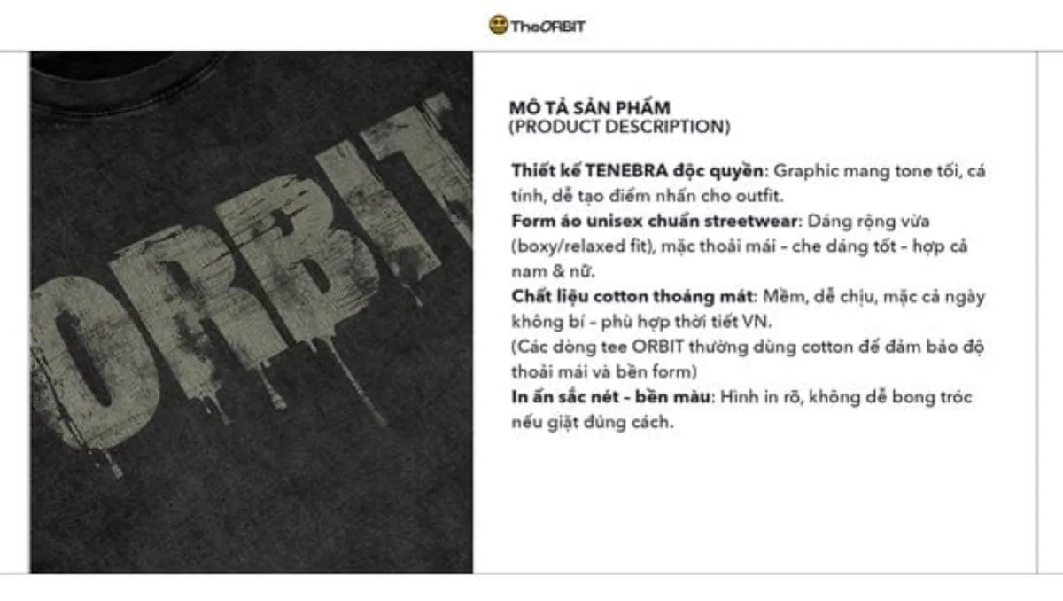 Áo Thun Nam Nữ ORBIT TENEBRA - Local Brand Chính Hãng