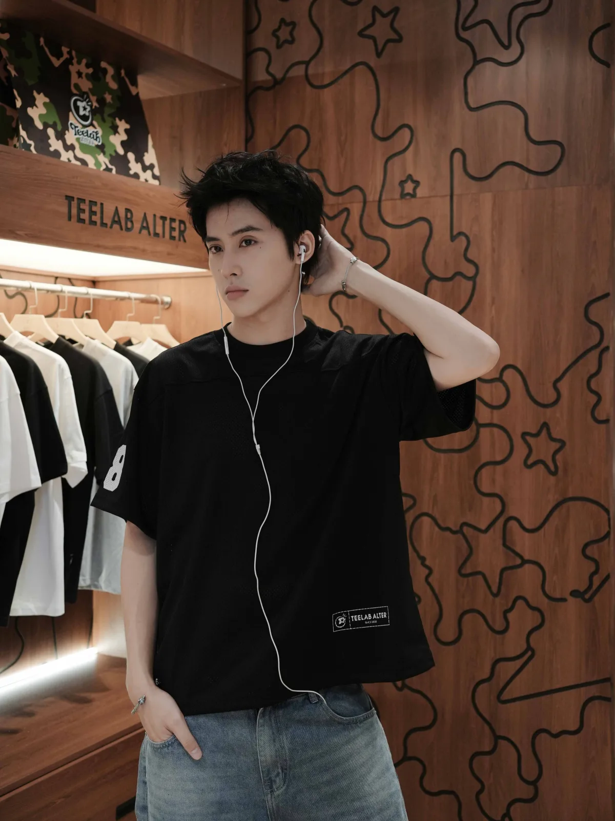 Teelab Alter Regular Jersey Mesh Star Ball Tee TS416