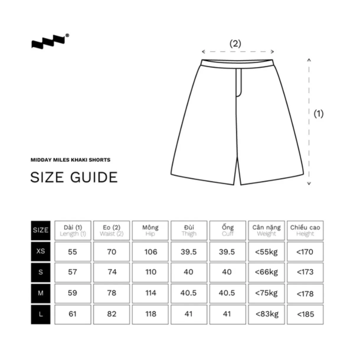 Quần Lửng Nam Unisex LIDER MIDDAY MILES KHAKI SHORTS