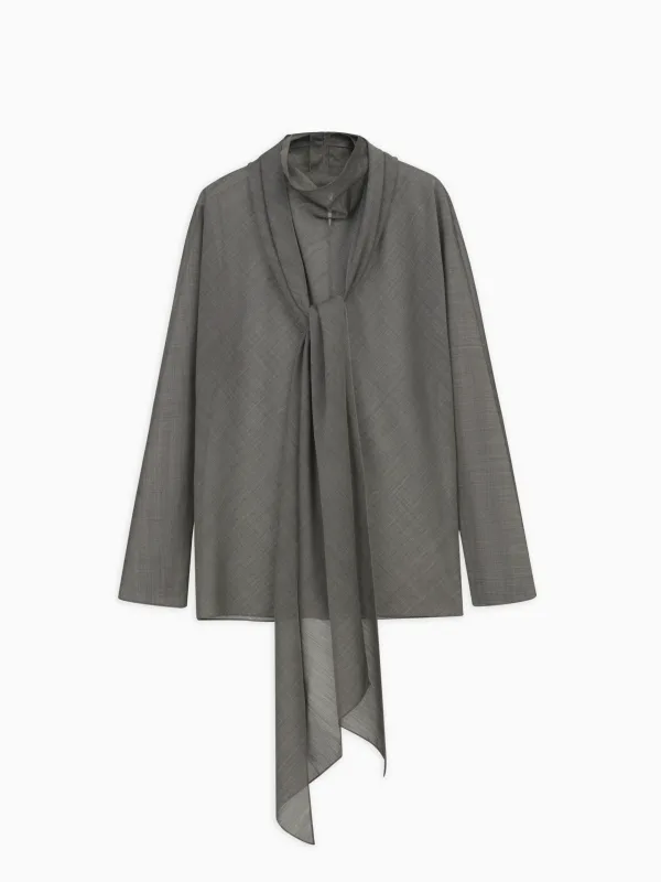 Mantia Scarf Blouse in Wool