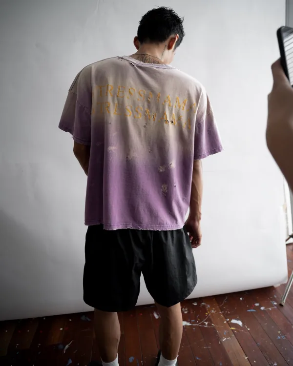 SSMA RUST DISTRESS T-SHIRT - PURPLE
