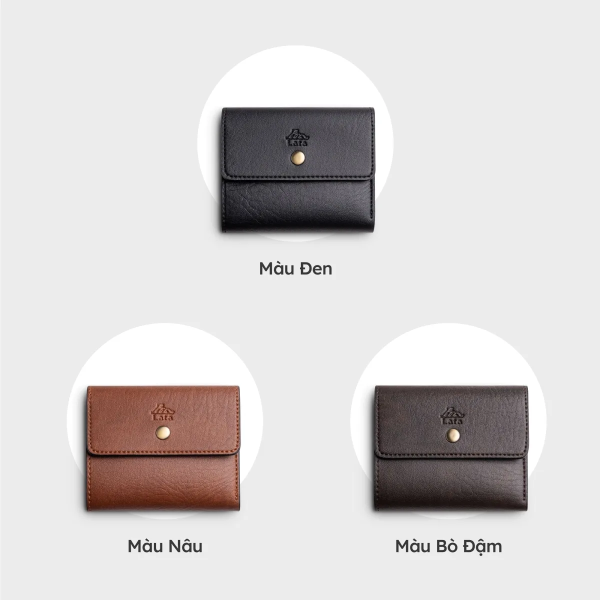 Ví Lata (Thời trang nữ cầm tay gập 3 mini - Ví da VN81)