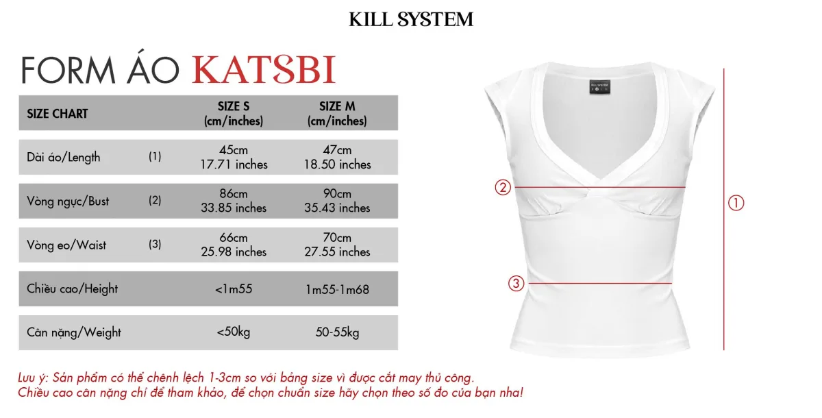 Áo thun cổ tim ôm body tôn dáng KATSBI - 𝐊𝐈𝐋𝐋 𝐒𝐘𝐒𝐓𝐄𝐌