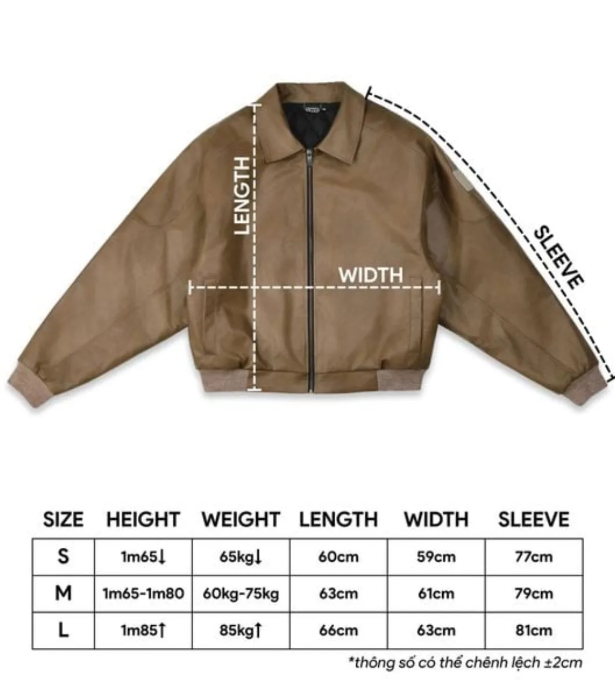 ÁO SWE EAZY LEATHER BOMBER - BROWN