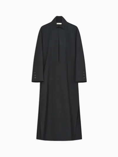Alma Front-Split Dress in Poplin