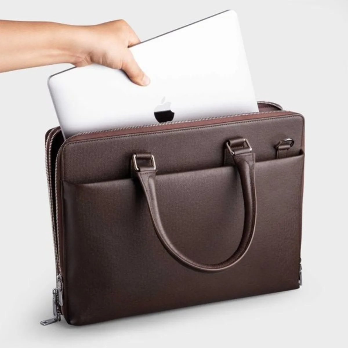 Cặp Công Sở da bò Lata (Thời trang nam basic đựng laptop 14 inch - Cặp da thật CADA09)