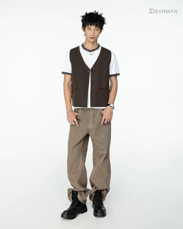 RUNO GILETS- BROWN