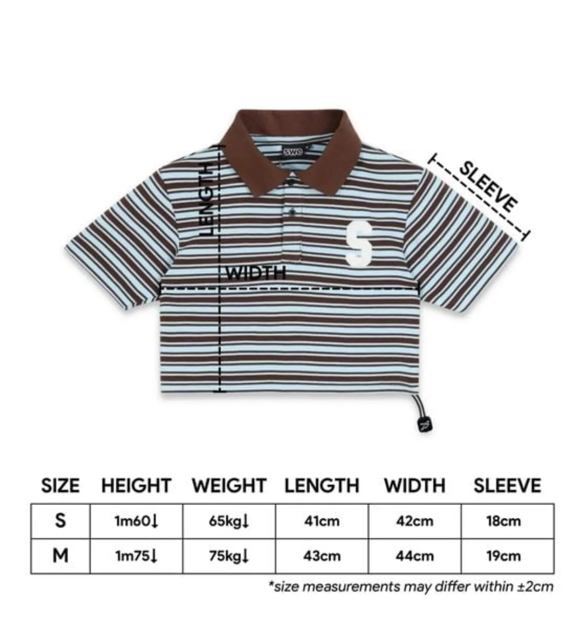 ÁO SWE STRIPE CROP POLO - BLUE