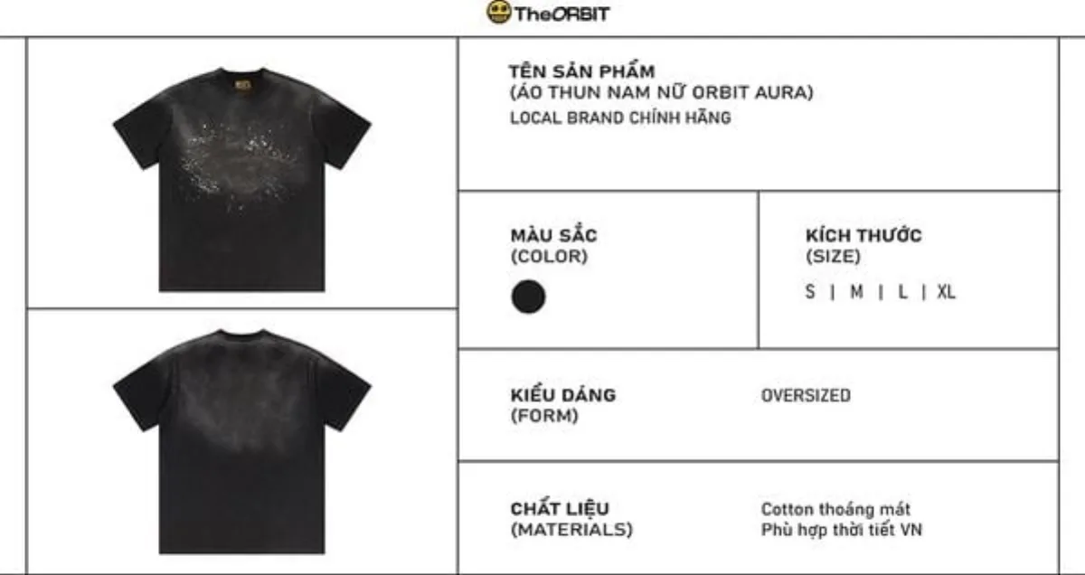 Áo Thun Nam Nữ ORBIT AURA - Local Brand Chính Hãng