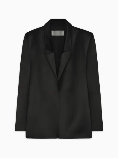 Braun Oversized Jacket in Techno Silk