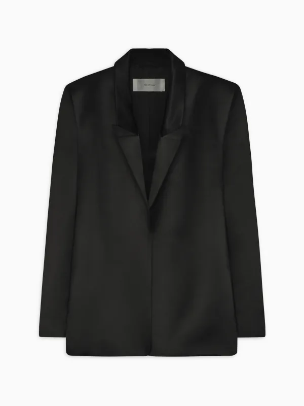 Braun Oversized Jacket in Techno Silk