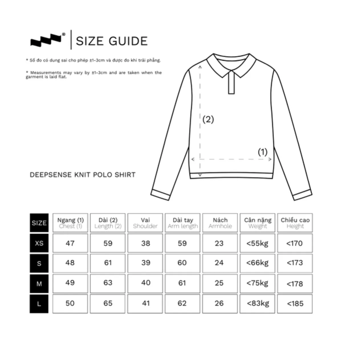 Áo Polo len Dệt Kẻ Sọc Tay Dài Unisex LIDER DEEPSENSE KNIT POLO SHIRT - Stripe Sky