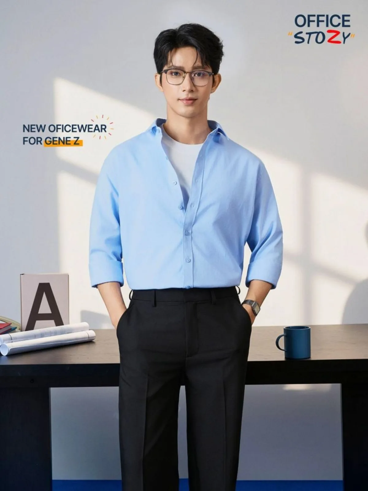 Áo Sơ Mi Nam ICONDENIM Tay Dài Workday Ease Form Relaxed SMID0363