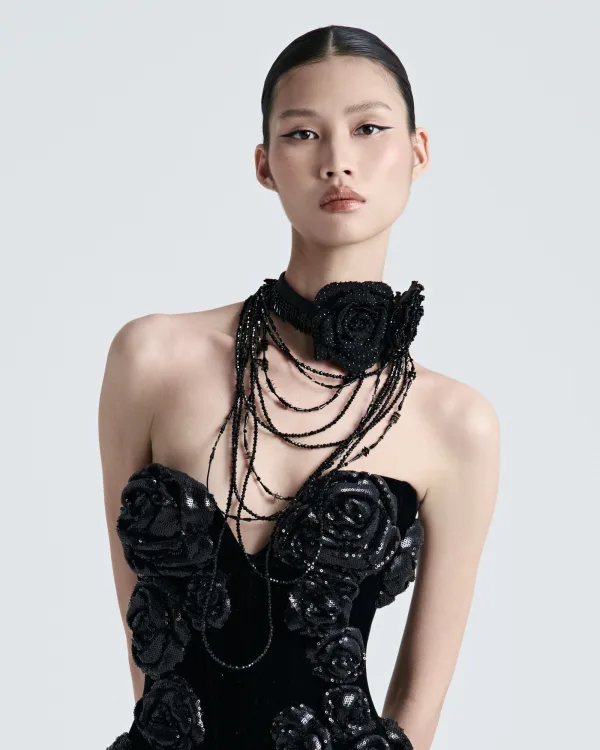 Tassel Vine Cascade Beaded Choker