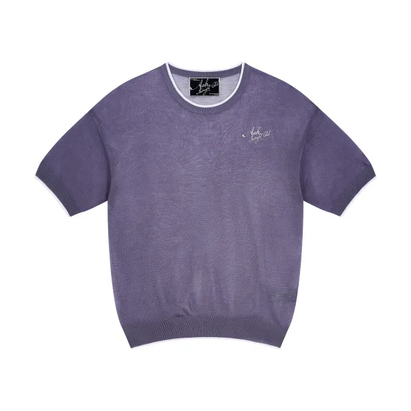 Purple Haze Sheer Short-Sleeve Knit