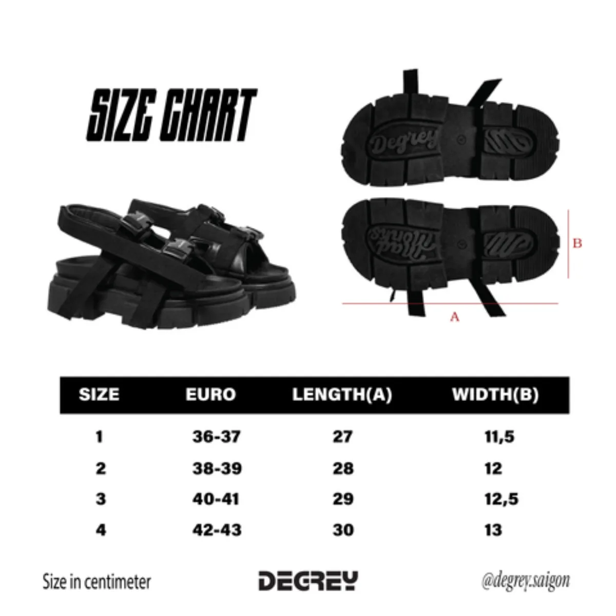 Giày sandal da Degrey đế cao su thời trang unisex - GIAY