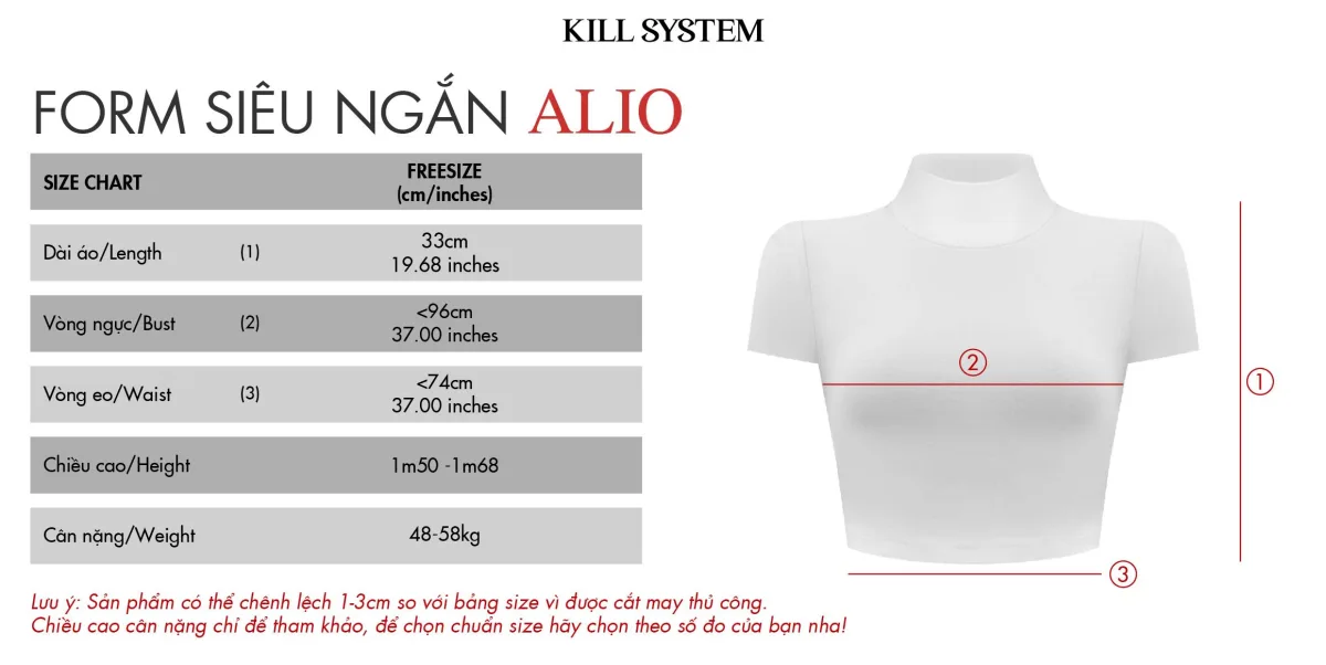 Áo thun croptop cổ lọ siêu ngắn ALIO - 𝐊𝐈𝐋𝐋 𝐒𝐘𝐒𝐓𝐄𝐌