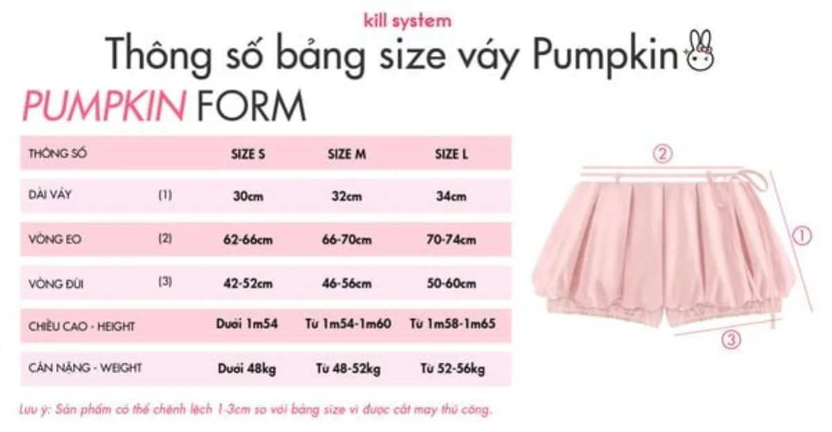 Chân váy bí Pumpkin 2 lớp có quần bảo hộ Killsystem