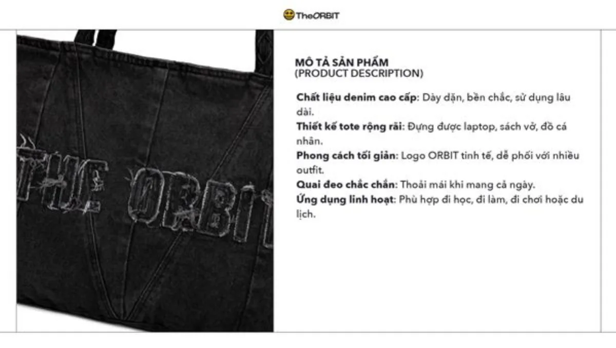 Túi Tote Daily ORBIT DENIM TOTE - Local Brand Chính Hãng