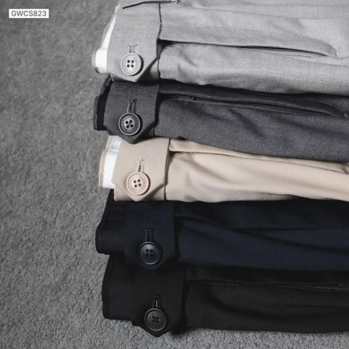 Quần âu nam SMART TROUSERS TORANO slimfit trơn cạp chun túi chéo thêu logo GABT892