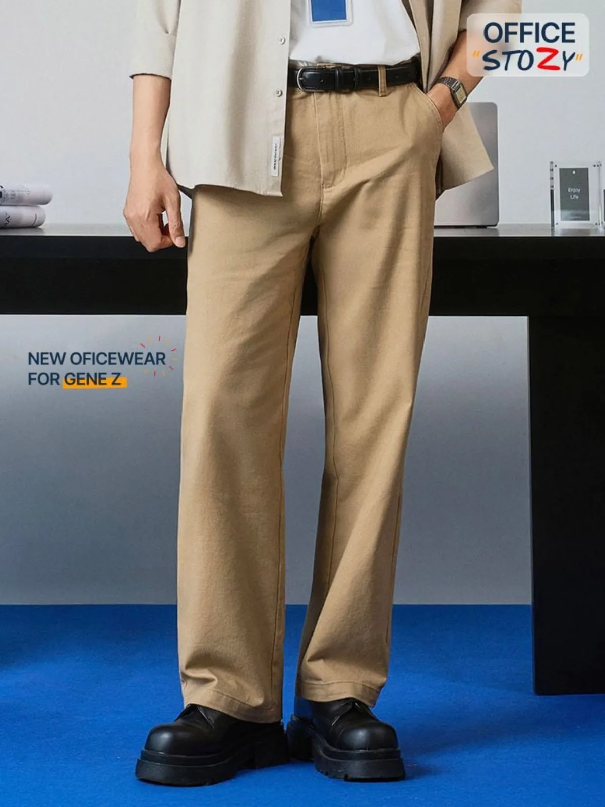 Quần Kaki Nam ICONDENIM Sandfold Form Loose QKID0055