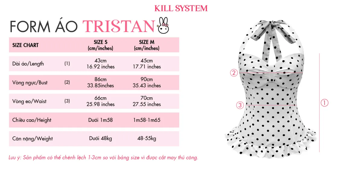 Áo yếm chấm bi cột dây TRISTAN - 𝐊𝐈𝐋𝐋 𝐒𝐘𝐒𝐓𝐄𝐌