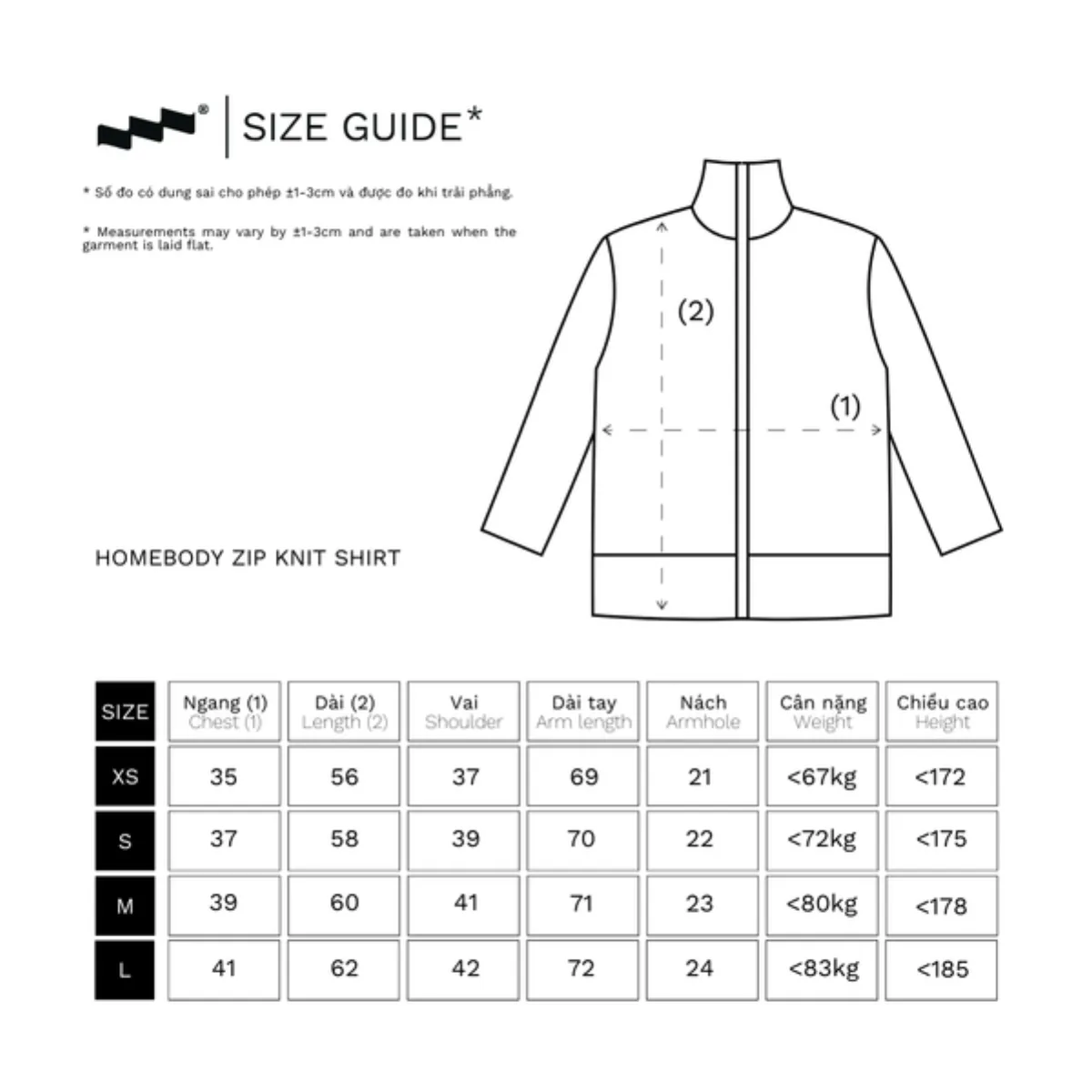 Áo Len Khoá Kéo Tay Dài Unisex LIDER HOMEBODY ZIP KNIT TOP