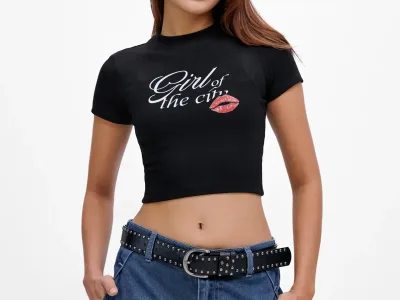 Áo Croptop Nữ Ngắn Tay Ôm Body "Girl of the city"