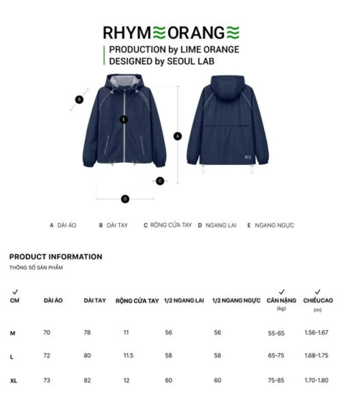 Áo Khoác Dù Nam Chống Nắng Trượt Nước Windstopper 10 LIMEORANGE OM26267101