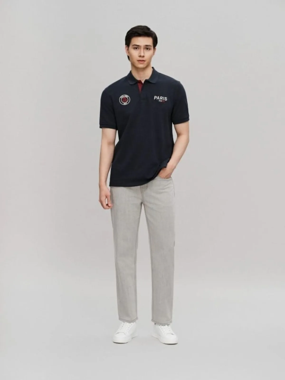 Áo Polo Nam ICONDENIM Hoạ Tiết Paris Form Regular PLID0226