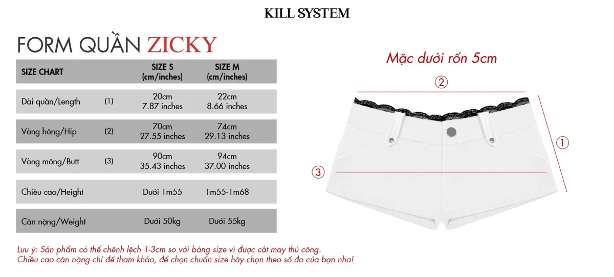 Quần short kaki phối ren cạp trễ tôn dáng ZICKY - 𝐊𝐈𝐋𝐋 𝐒𝐘𝐒𝐓𝐄𝐌