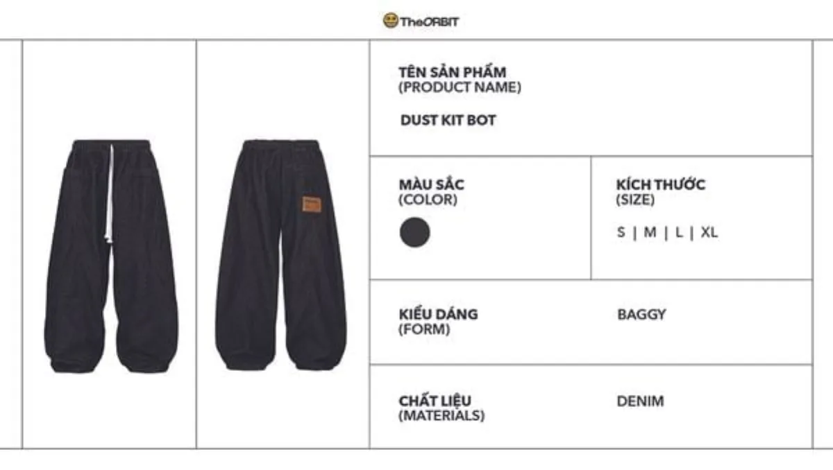 Quần Jean Denim Nam Nữ The ORBIT DUST KIT BOT - Local Brand Chính Hãng