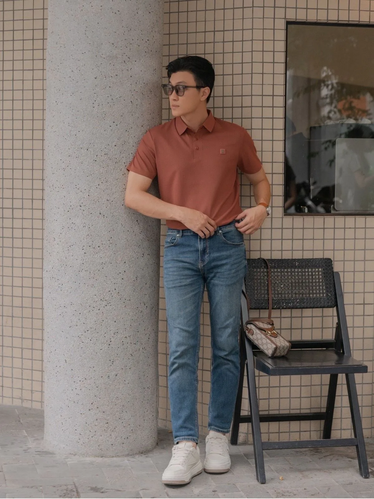 Áo polo nam PROCOOL ICONDENIM form slim-fit, công nghệ hạt làm mát thoáng khí, co giãn 4 chiều, vải mịn ít nhăn PLID0153
