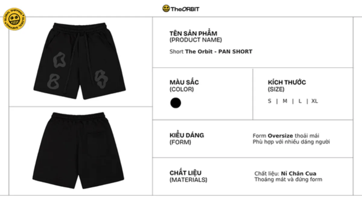 Quần short nam nữ The ORBIT PAN SHORT Chất Cotton Co Giãn Local Brand Chính Hãng