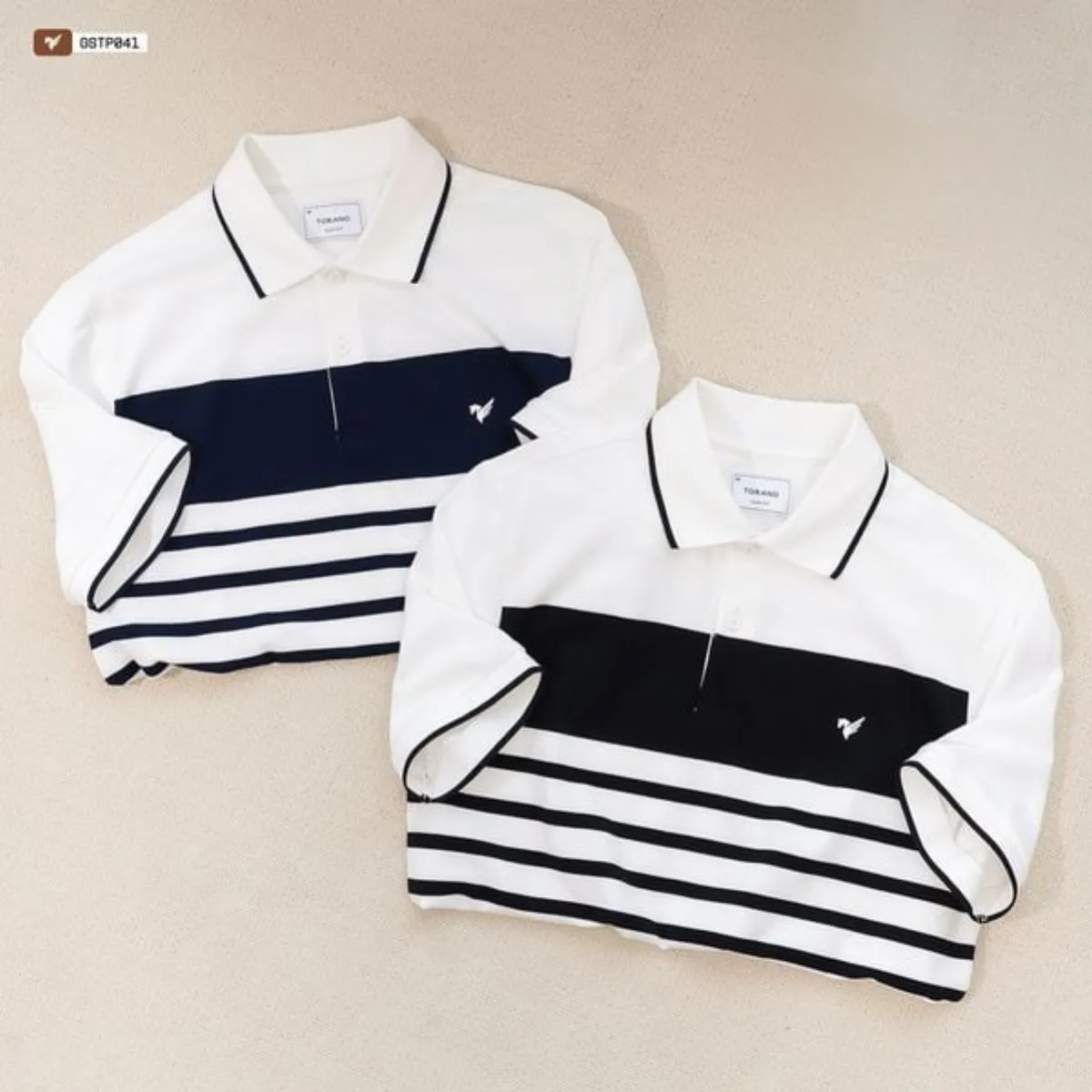 Áo polo PREPPY POLO TORANO kẻ ngang in logo ngực thanh lịch, trẻ trung GSTP041